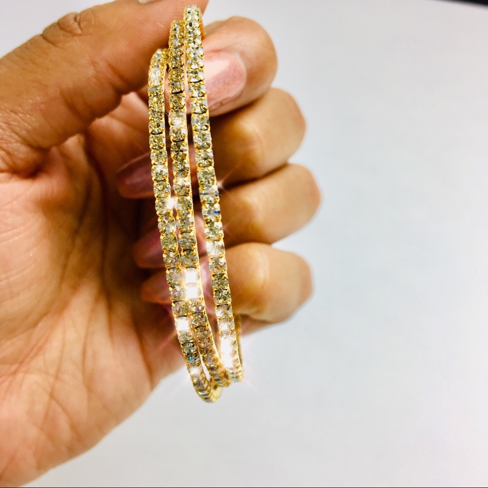 Gold / Rhinestone Bangle Bracelet